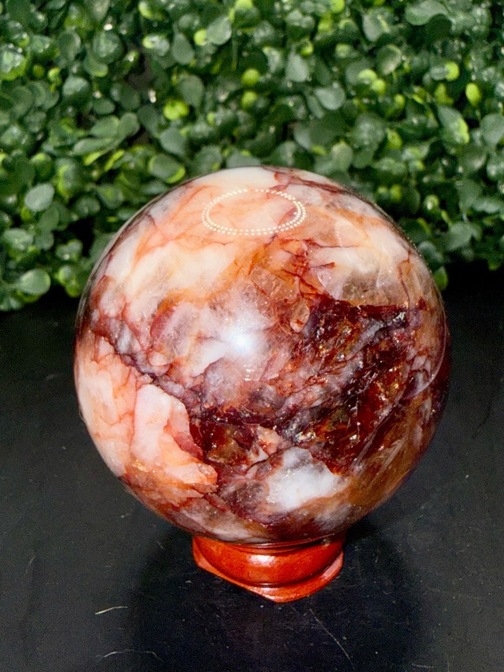 🔥 Fire Quartz Sphere 64mm – Hematoid Quartz Crystal Ball | High Flash